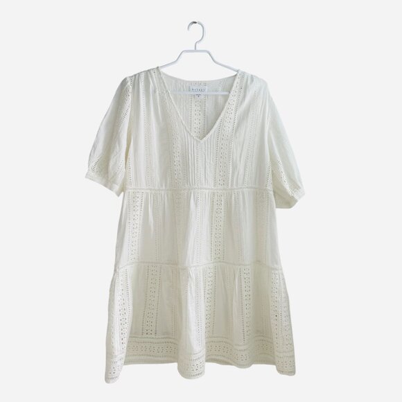 Velvet by Graham & Spencer Beach Eyelet Mini Dress in Ivory Size XS - Picture 2 of 13